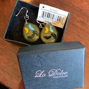 NWT La Dolce Glass Earrings